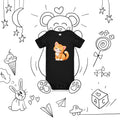 Body bébé noir Petit Chat, chaton roux câlin
