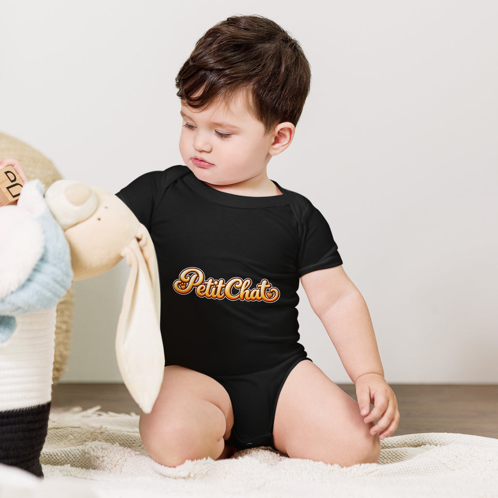 Body bébé noir Petit Chat en lettrage
