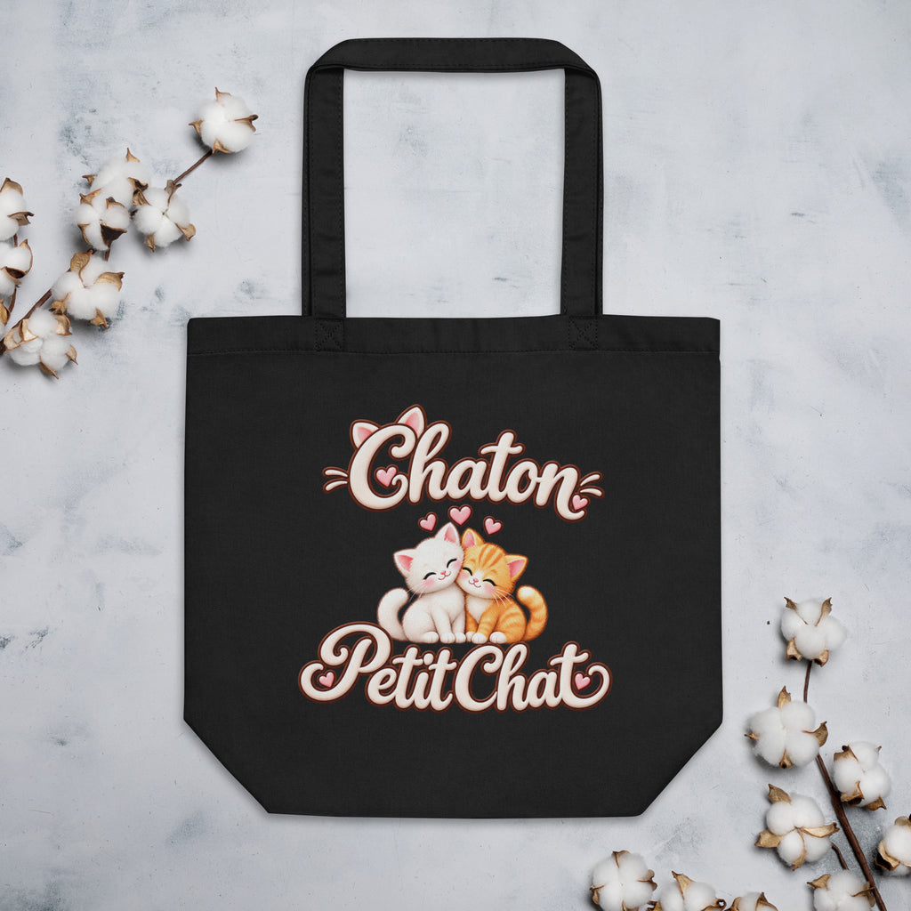 Tote bag Duo Chaton & Petit Chat, deux chatons câlins blanc et roux