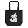 Tote bag Chaton, chaton blanc câlin