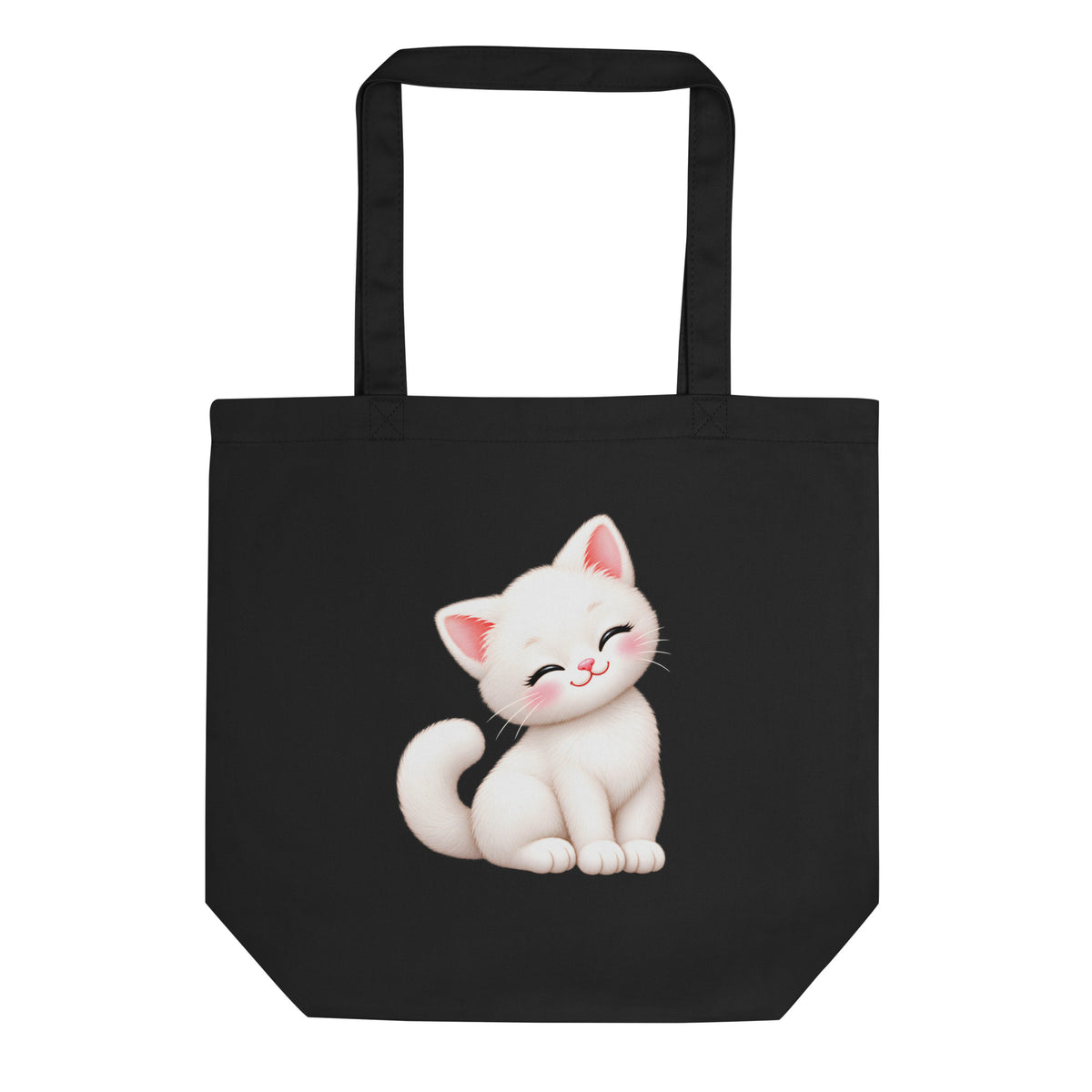 Tote bag Chaton, chaton blanc câlin