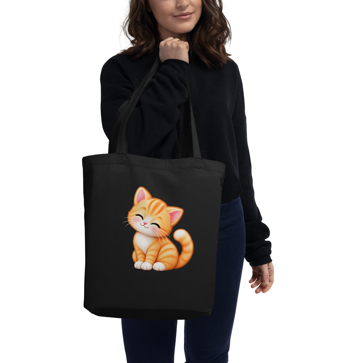 Tote bag Petit Chat, chaton roux câlin