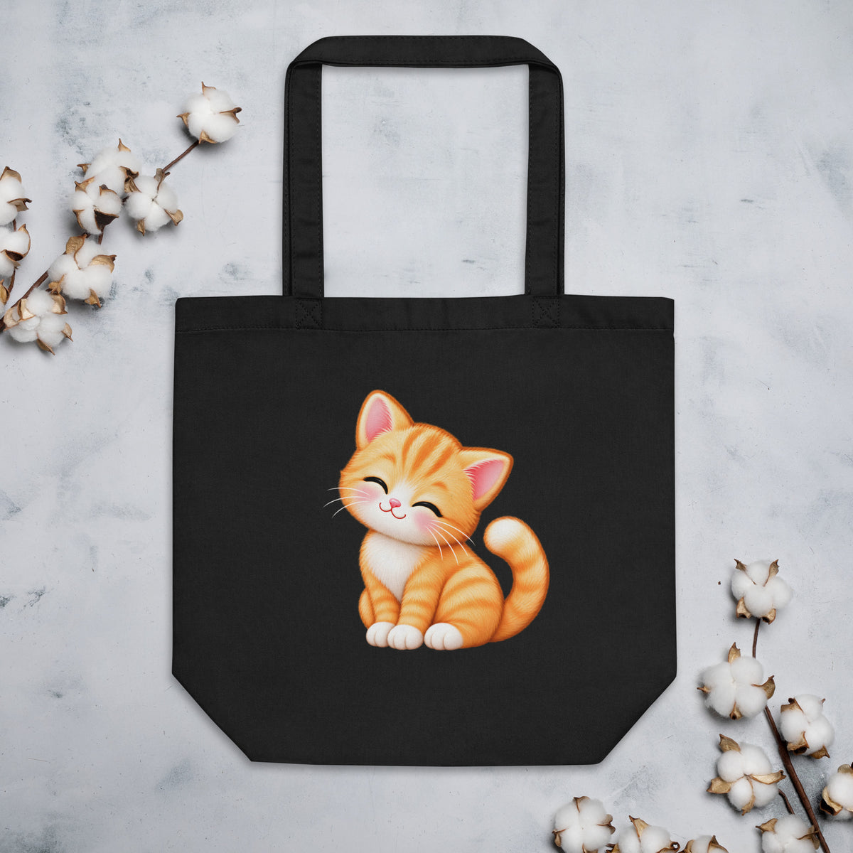 Tote bag Petit Chat, chaton roux câlin