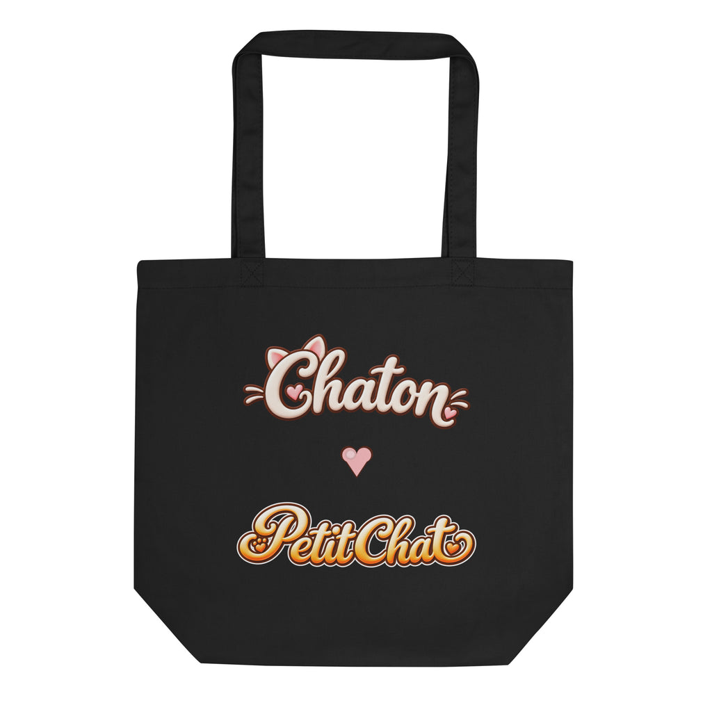 Tote bag Chaton & Petit Chat en lettrage duo avec petit cœur