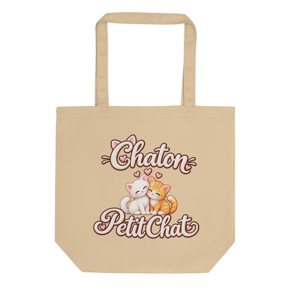 Tote bag Duo Chaton & Petit Chat, deux chatons câlins blanc et roux