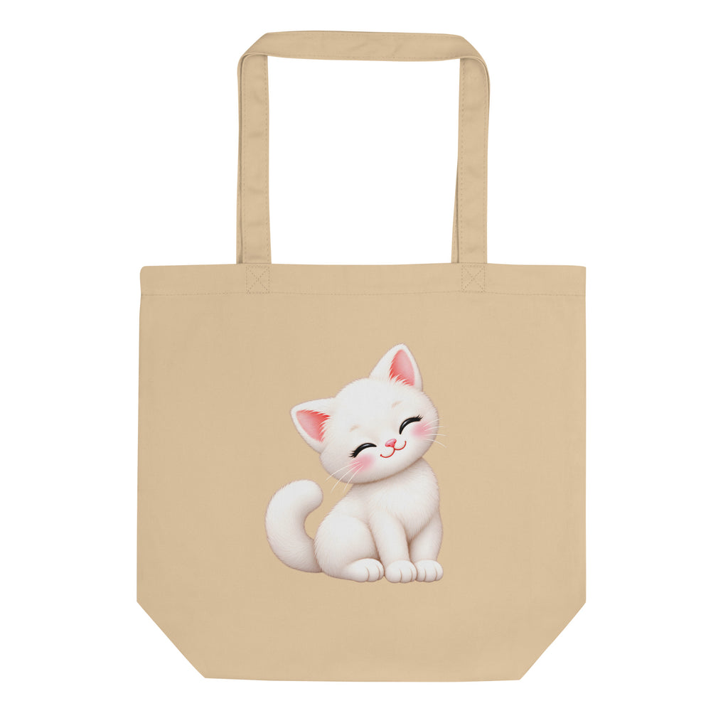 Tote bag Chaton, chaton blanc câlin
