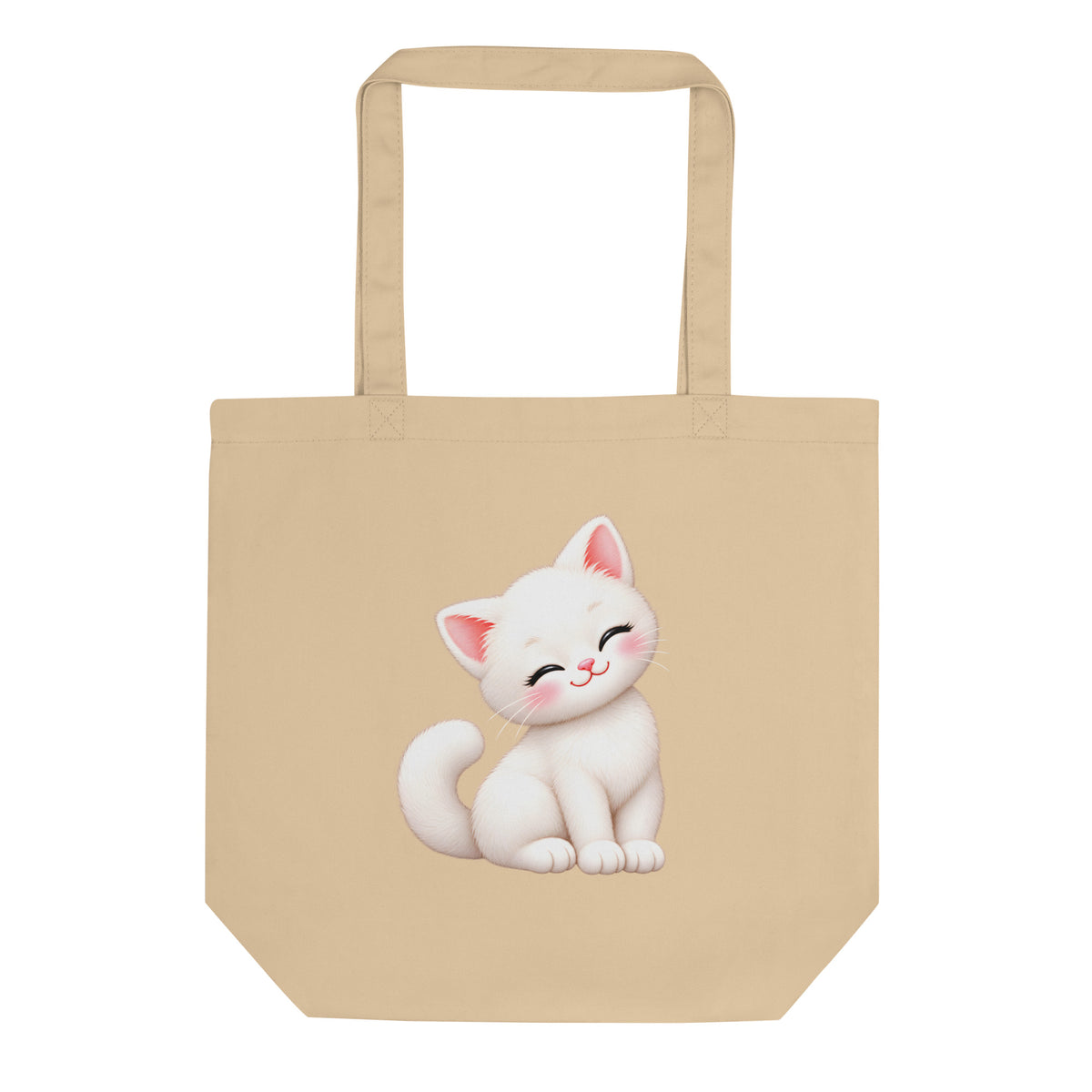 Tote bag Chaton, chaton blanc câlin