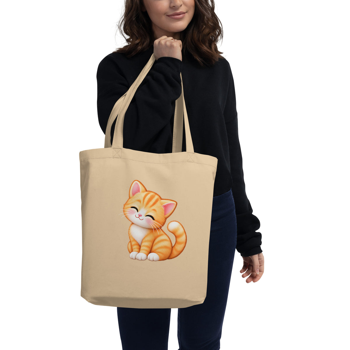 Tote bag Petit Chat, chaton roux câlin