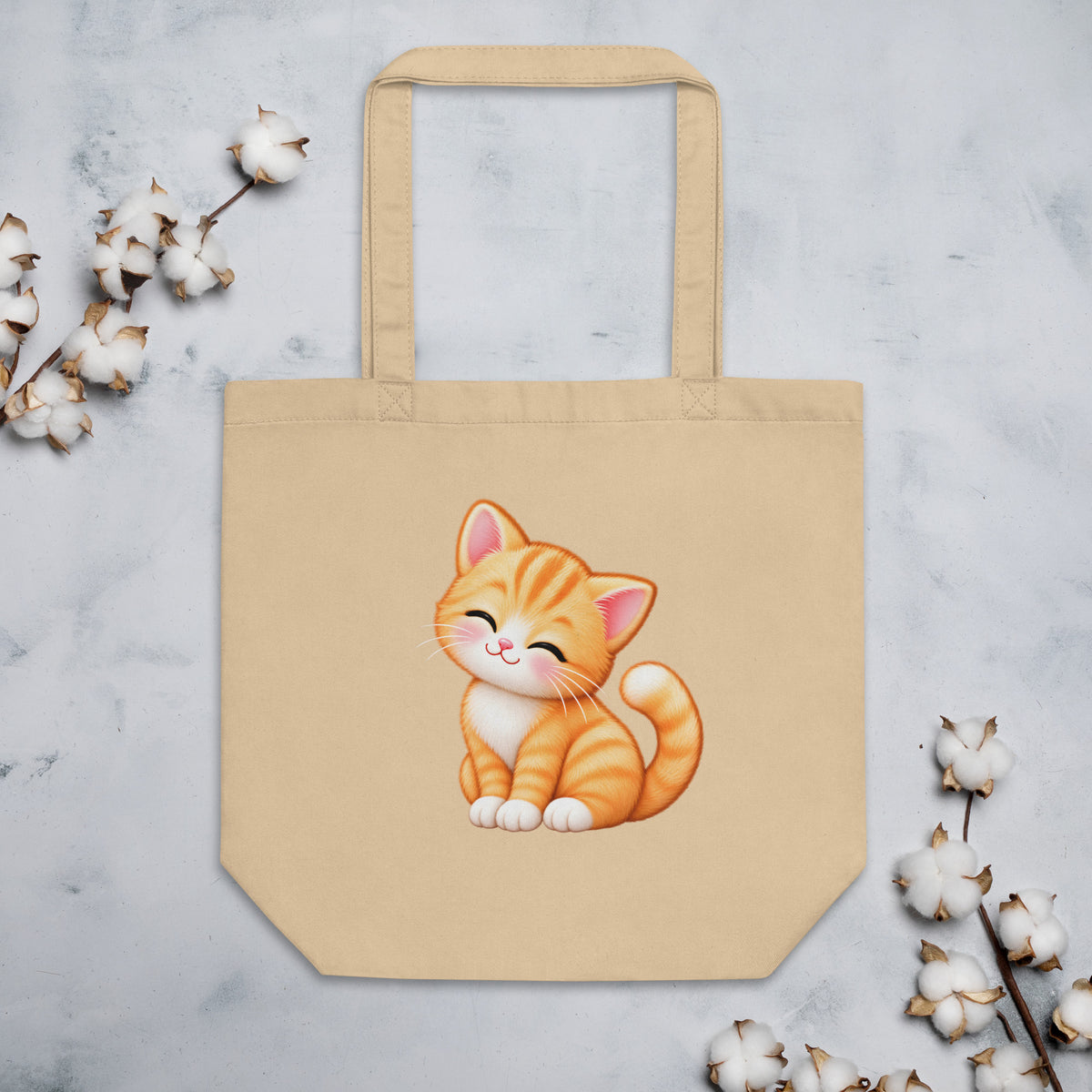 Tote bag Petit Chat, chaton roux câlin