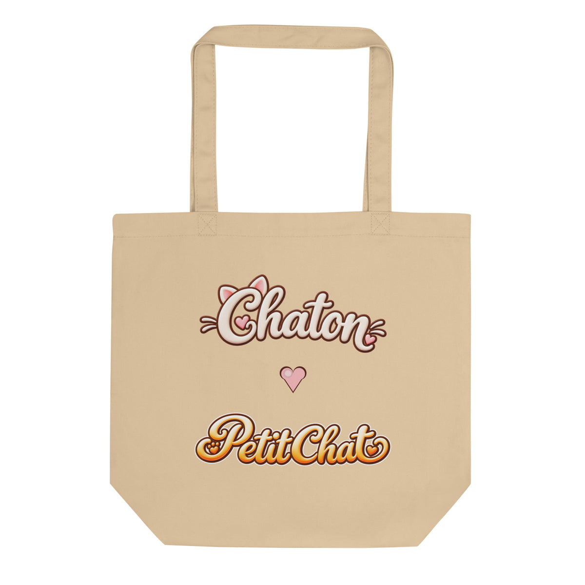 Tote bag Chaton & Petit Chat en lettrage duo avec petit cœur