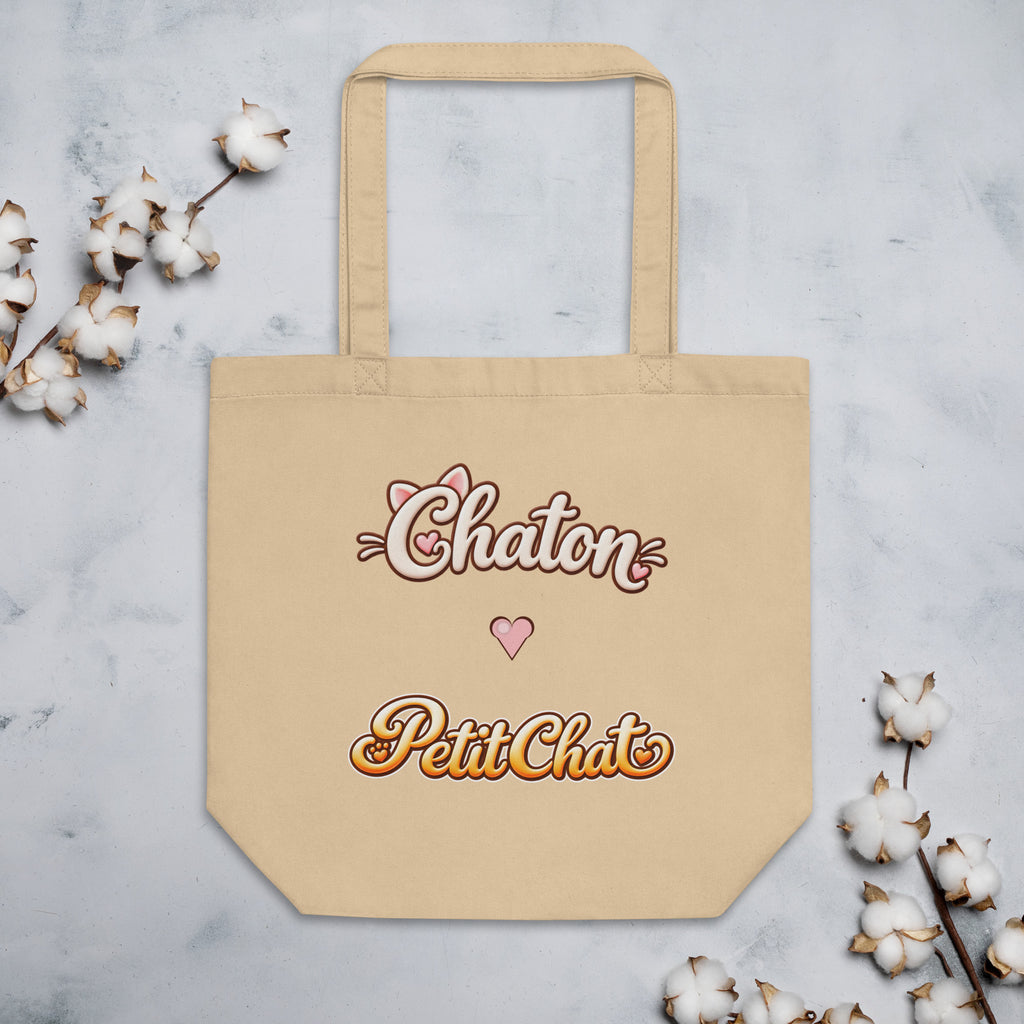 Tote bag Chaton & Petit Chat en lettrage duo avec petit cœur