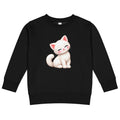 Sweat enfant noir Chaton, chaton blanc câlin