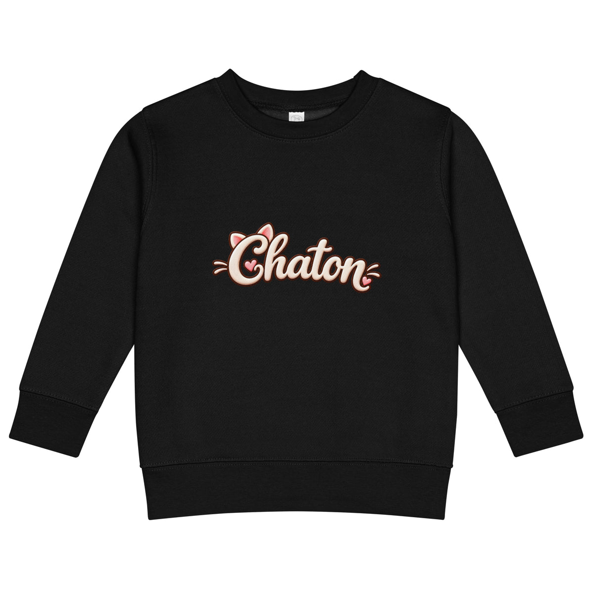 Sweat enfant noir Chaton en lettrage