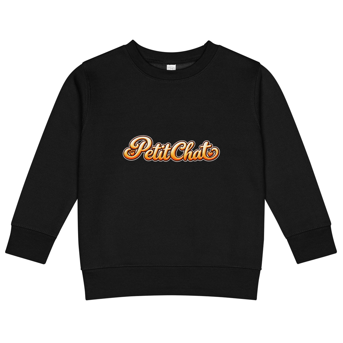 Sweat enfant noir Petit Chat en lettrage