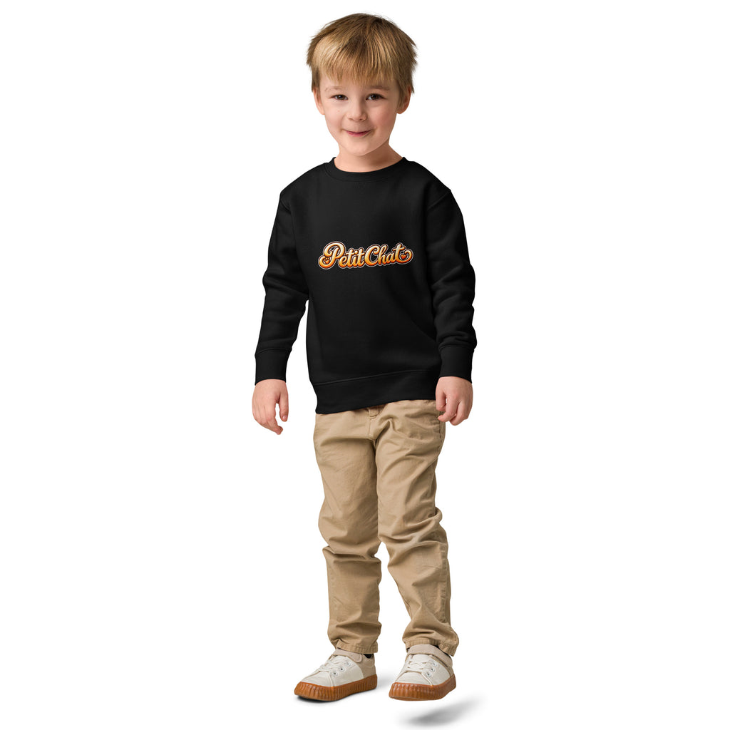 Sweat enfant noir Petit Chat en lettrage