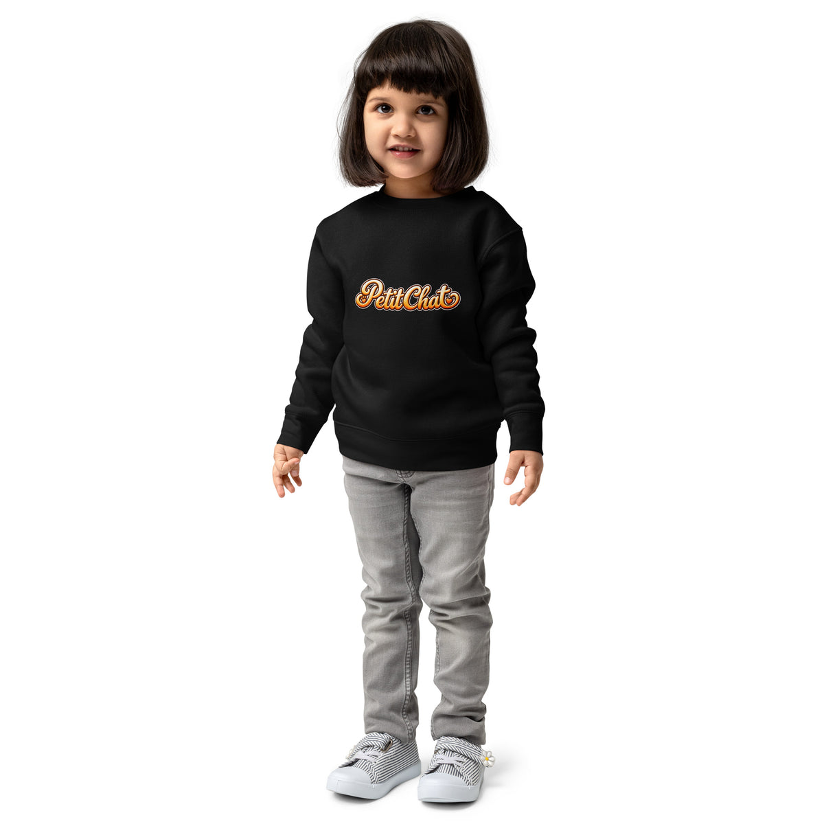 Sweat enfant noir Petit Chat en lettrage