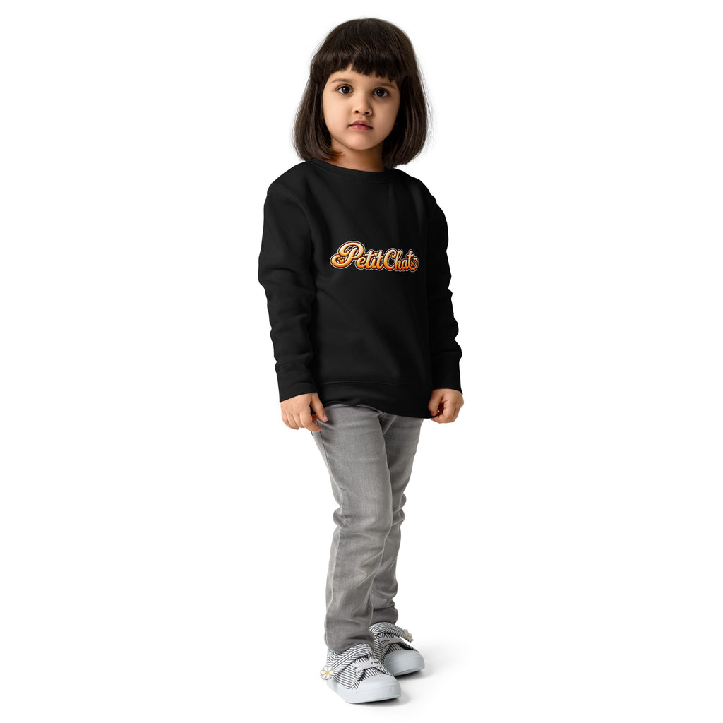 Sweat enfant noir Petit Chat en lettrage