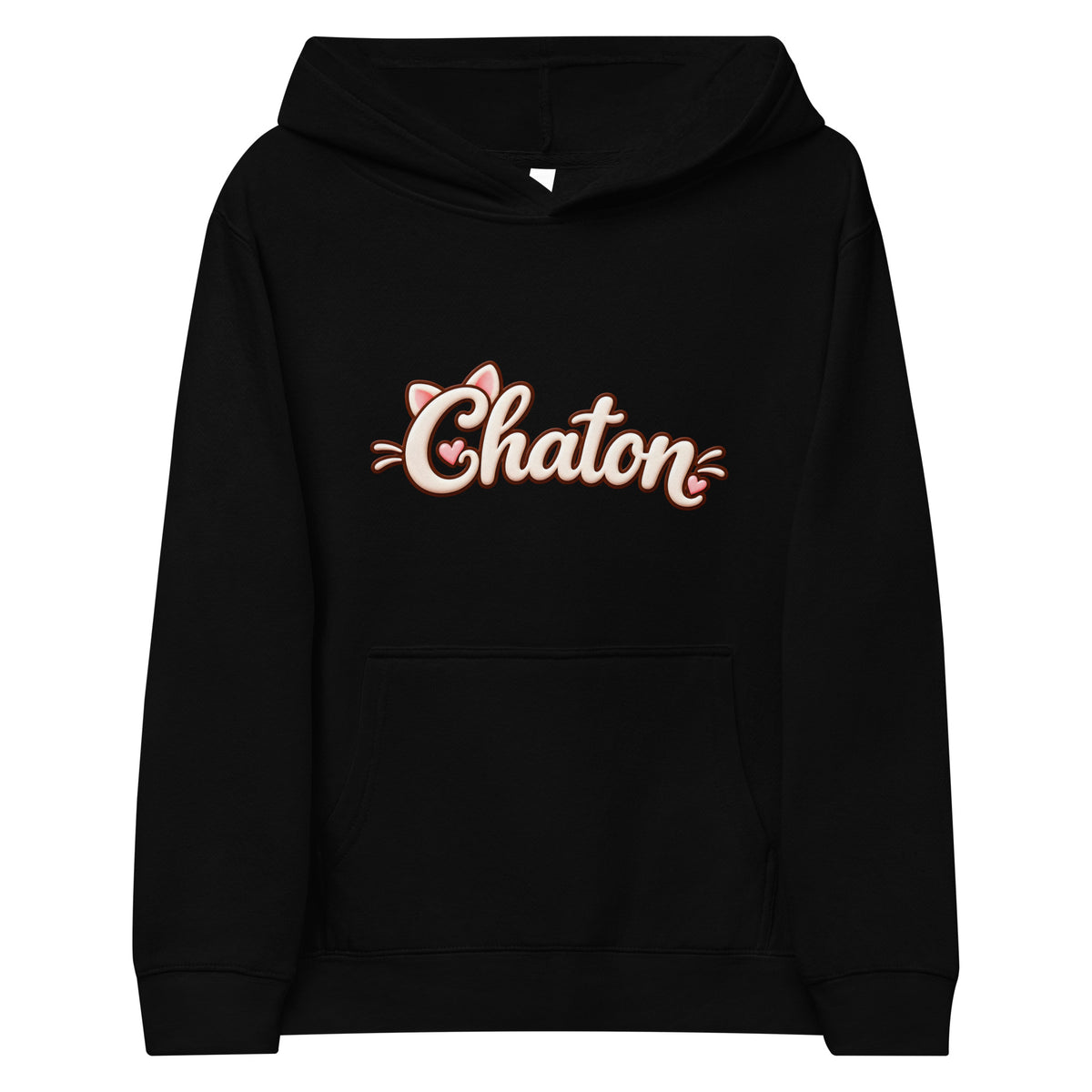 Hoodie ado noir Chaton en lettrage