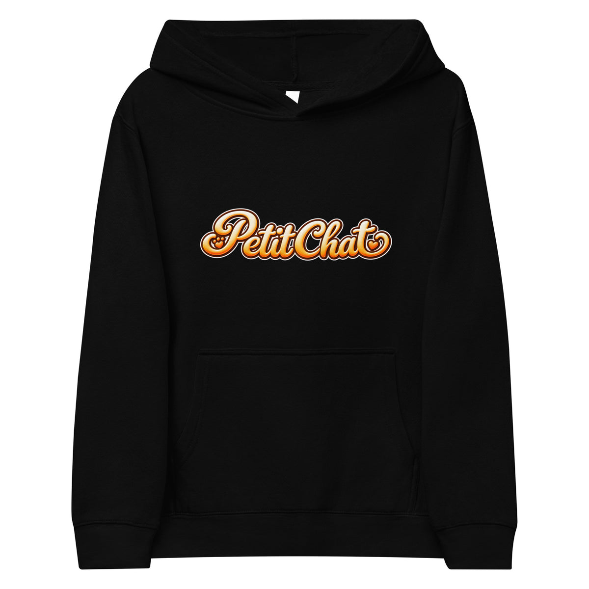 Hoodie ado noir Petit Chat en lettrage
