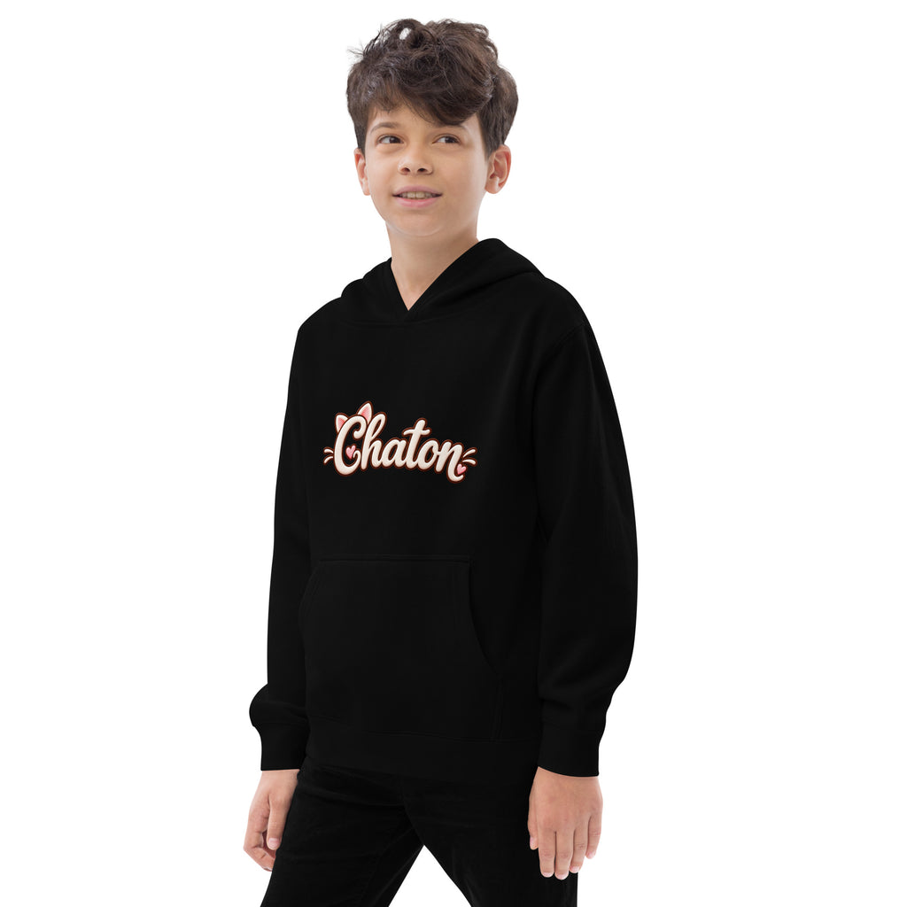 Hoodie ado noir Chaton en lettrage