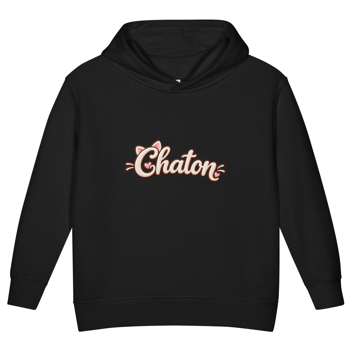 Hoodie enfant noir Chaton en lettrage