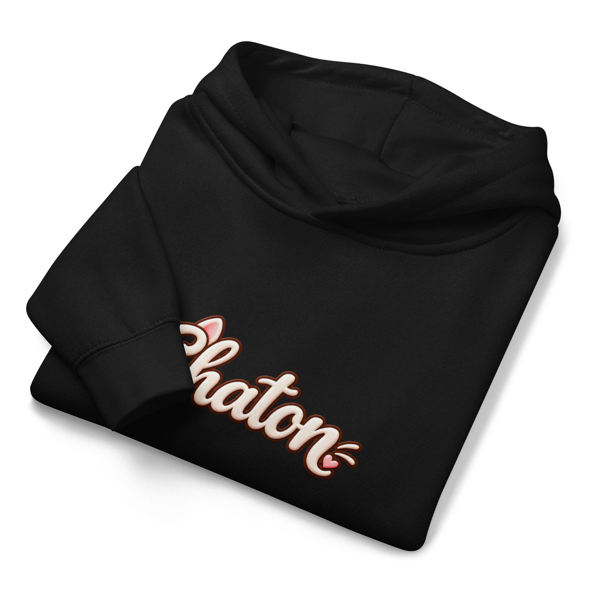 Hoodie enfant noir Chaton en lettrage