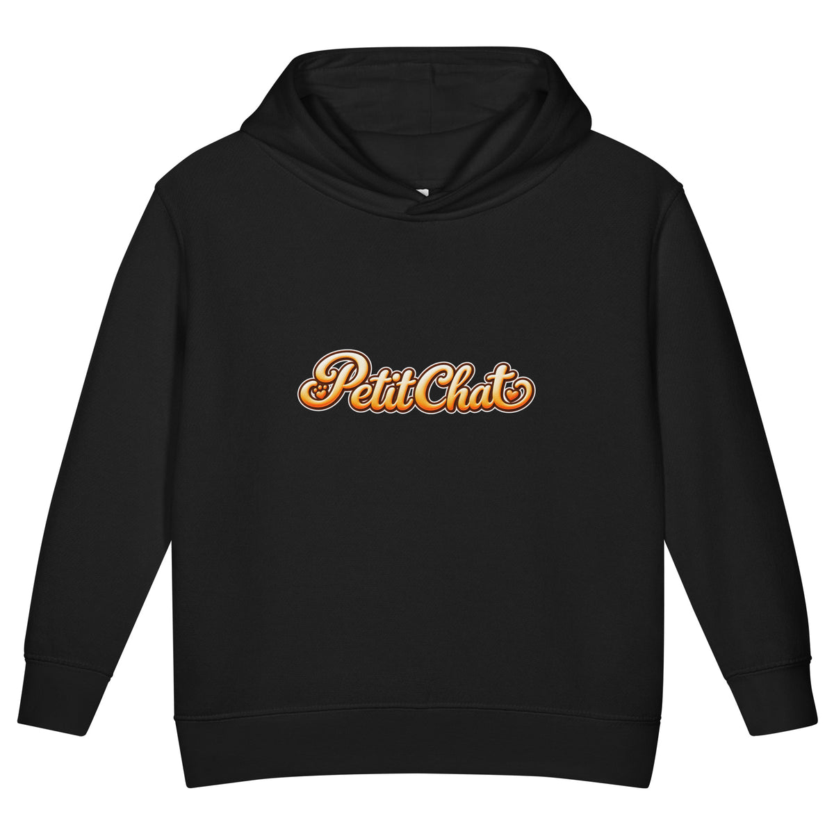 Hoodie enfant noir Petit Chat en lettrage