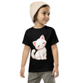 T-shirt enfant noir Chaton, chaton blanc câlin