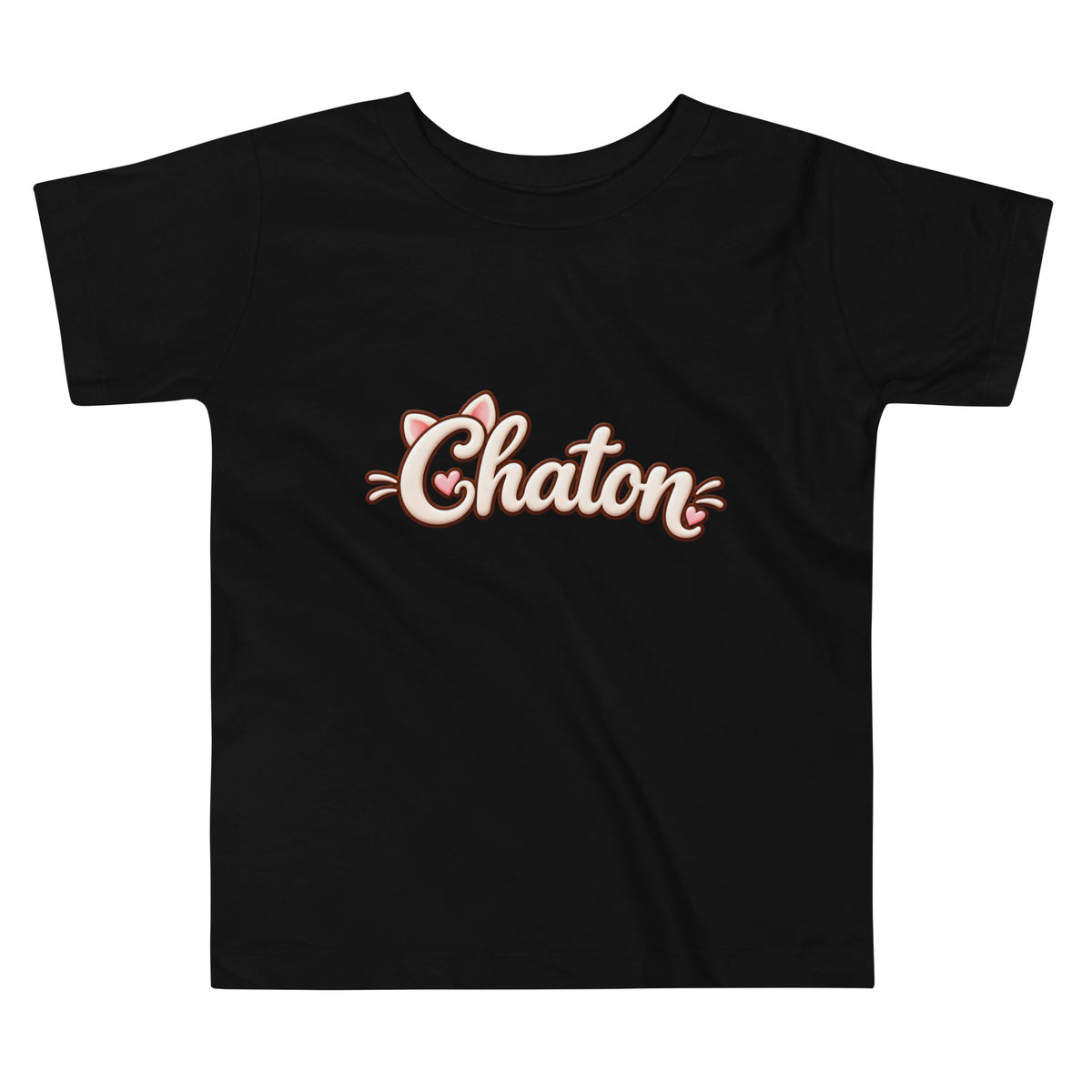 T-shirt enfant noir Chaton en lettrage