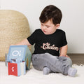 T-shirt enfant noir Chaton en lettrage