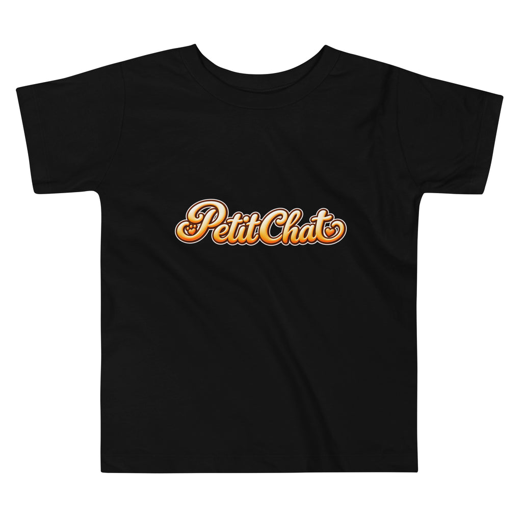 T-shirt enfant noir Petit Chat en lettrage