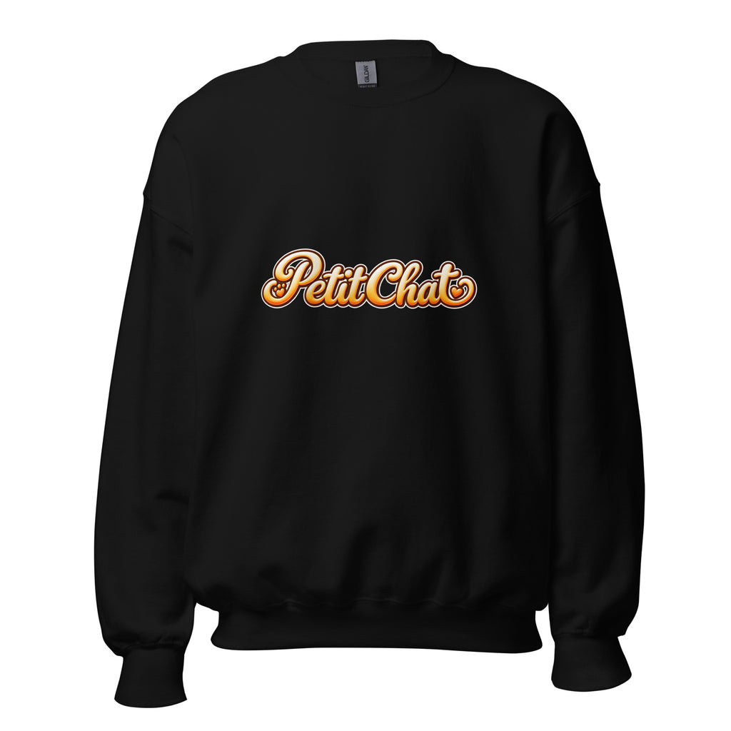 Sweat unisexe noir Petit Chat en lettrage