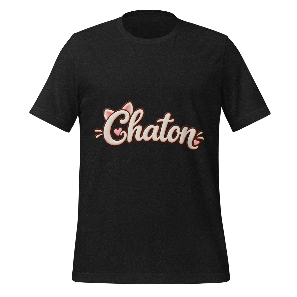 T-shirt unisexe noir Chaton en lettrage