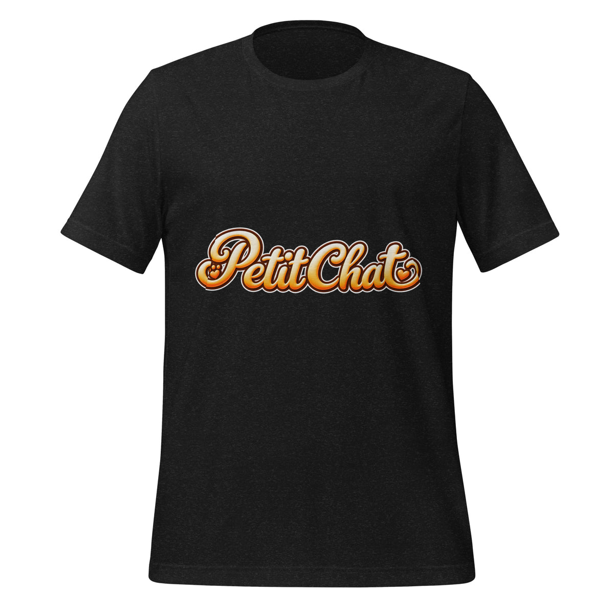 T-shirt unisexe noir Petit Chat en lettrage