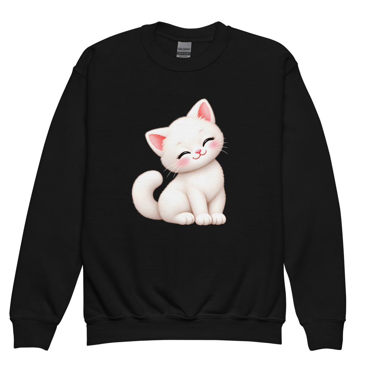 Sweat ado noir Chaton, chaton blanc câlin, cadeau ado