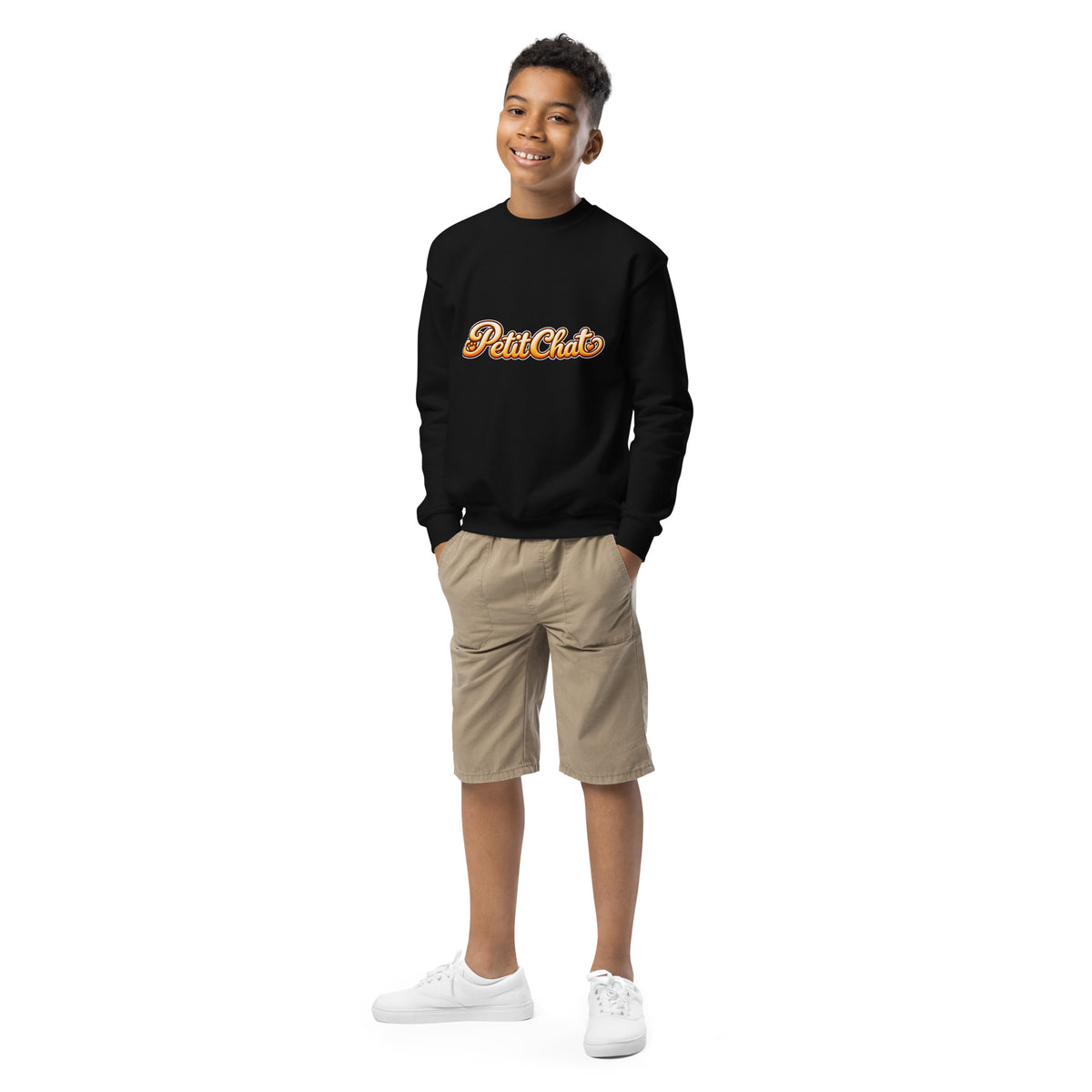 Sweat ado noir Petit Chat en lettrage
