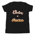 T-shirt ado noir Chaton & Petit Chat en lettrage duo avec petit cœur